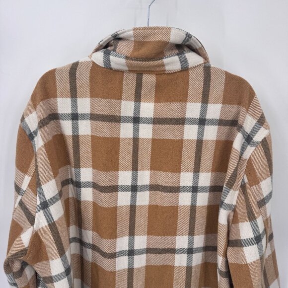 Members Mark Shacket Womens XXL Brown Gray Plaid Polyester Pockets - Picture 6 of 9
